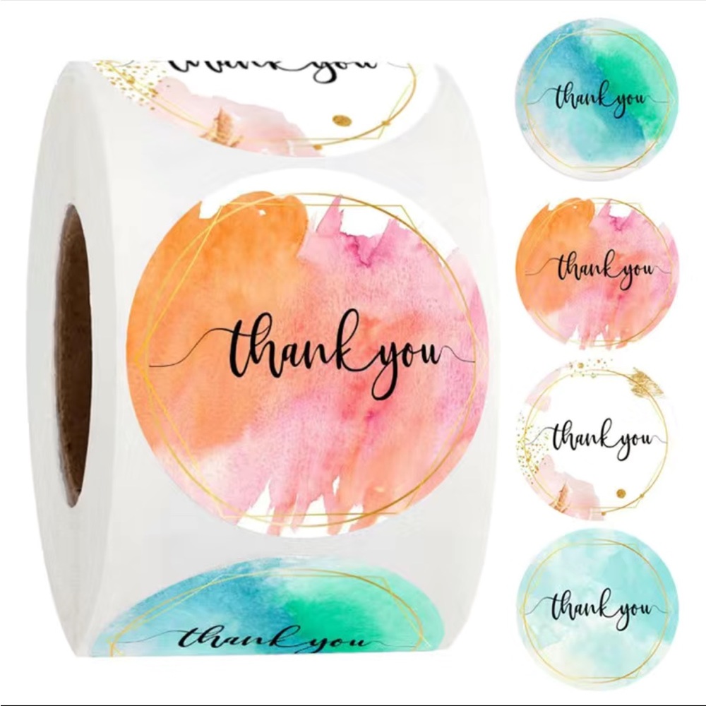 500 Roll of Thank You Stickers - 4 Designs - Picture 6 of 6